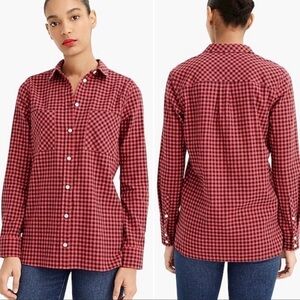 J. Crew Boy Fit Mini Buffalo Check Long Sleeve Button Up Shirt Size 8